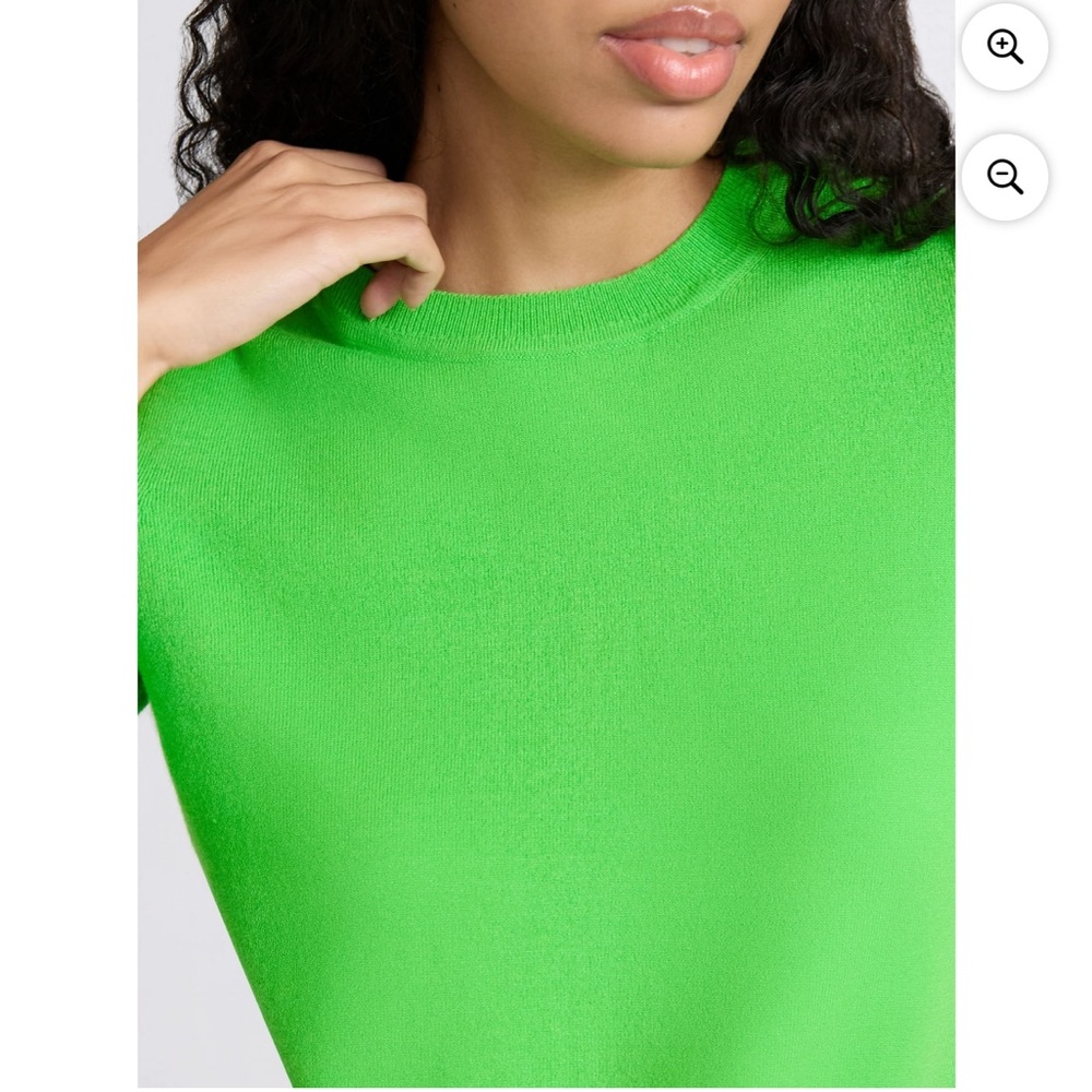 Free Assembly Women's Vibrant Green Long Sleeve Crewneck Sweater St Patricks Day - Picture 3 of 14
